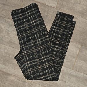 Loft Plaid Gold Shimmer Pants